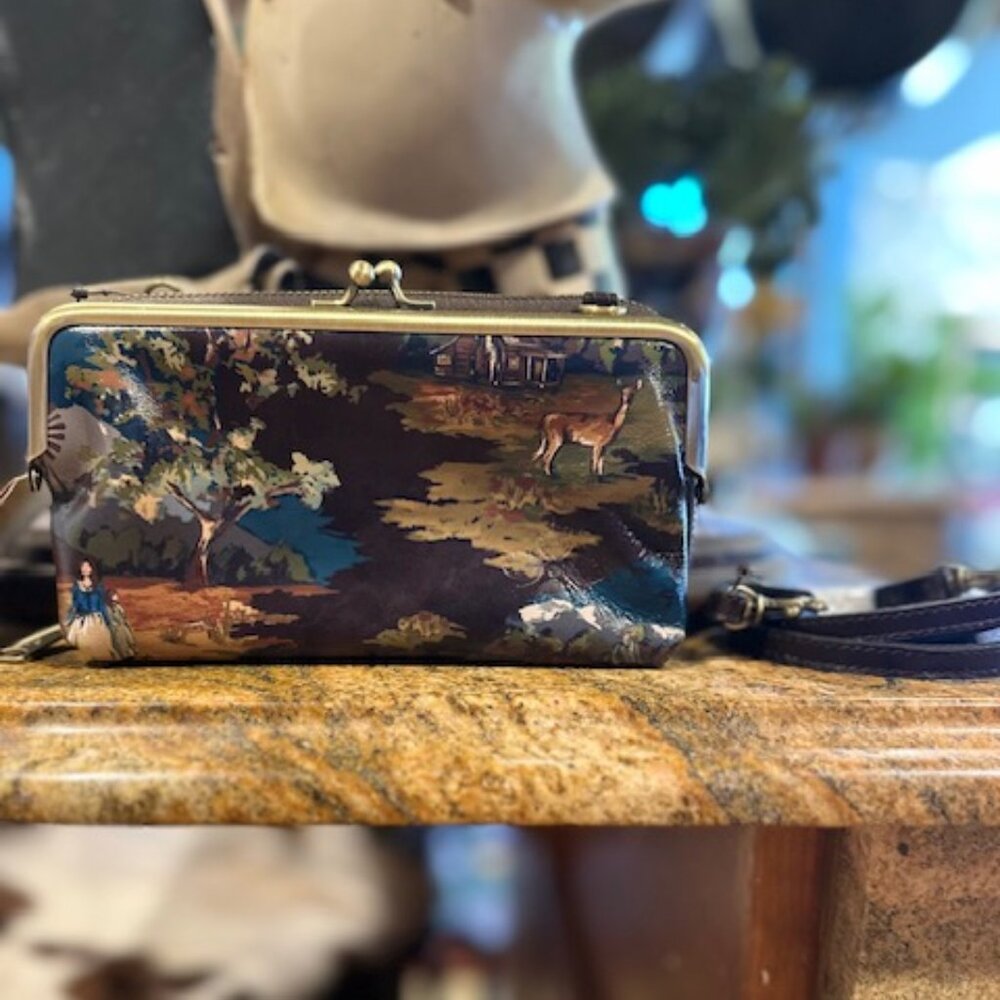 NWT Patricia Nash Leather Montana Prairie Skies Missoula Chocolate Crossbody